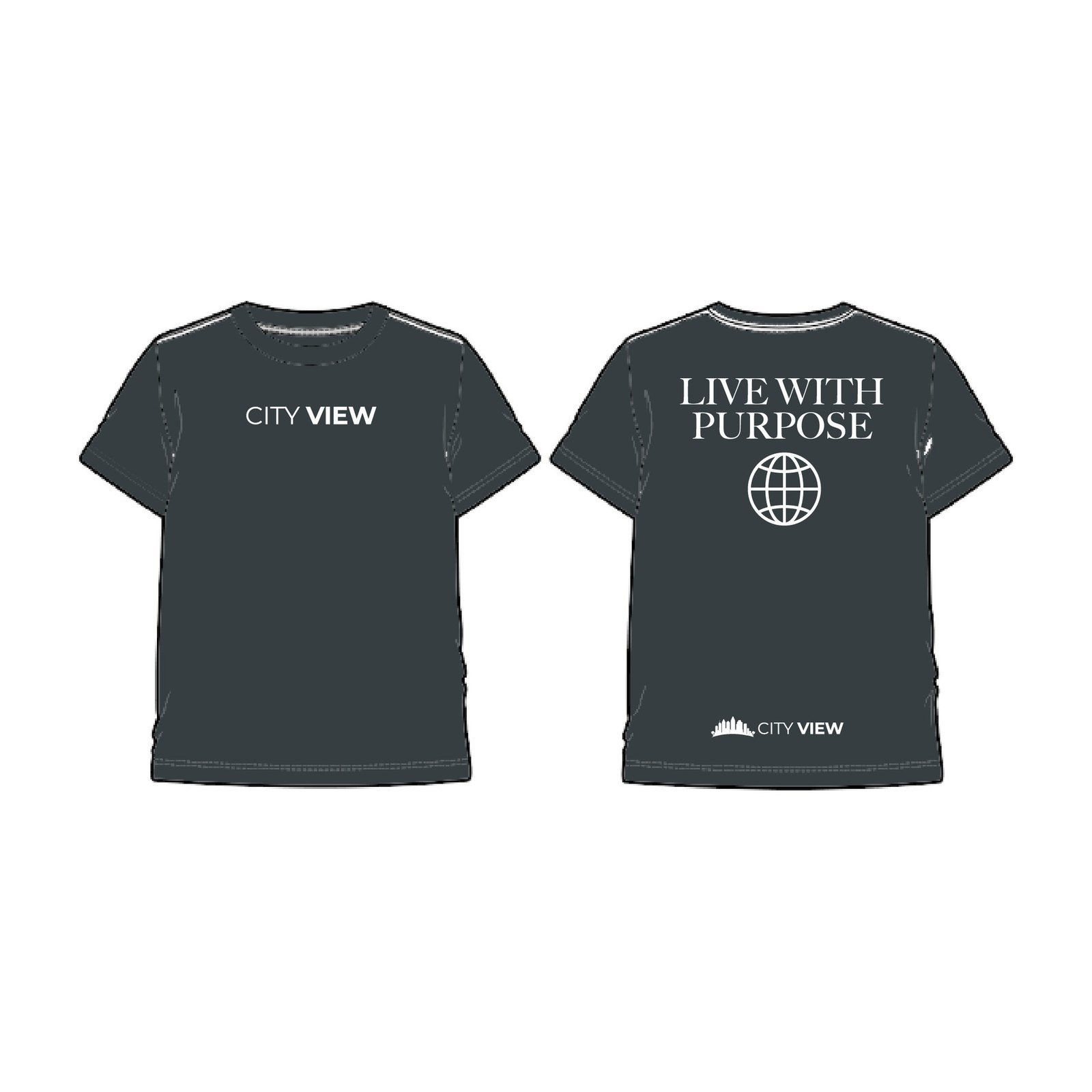 Live With Purpose T-Shirt mockup (front and back)