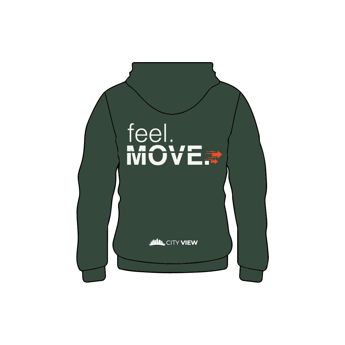See. Feel. Move. Hoodie back