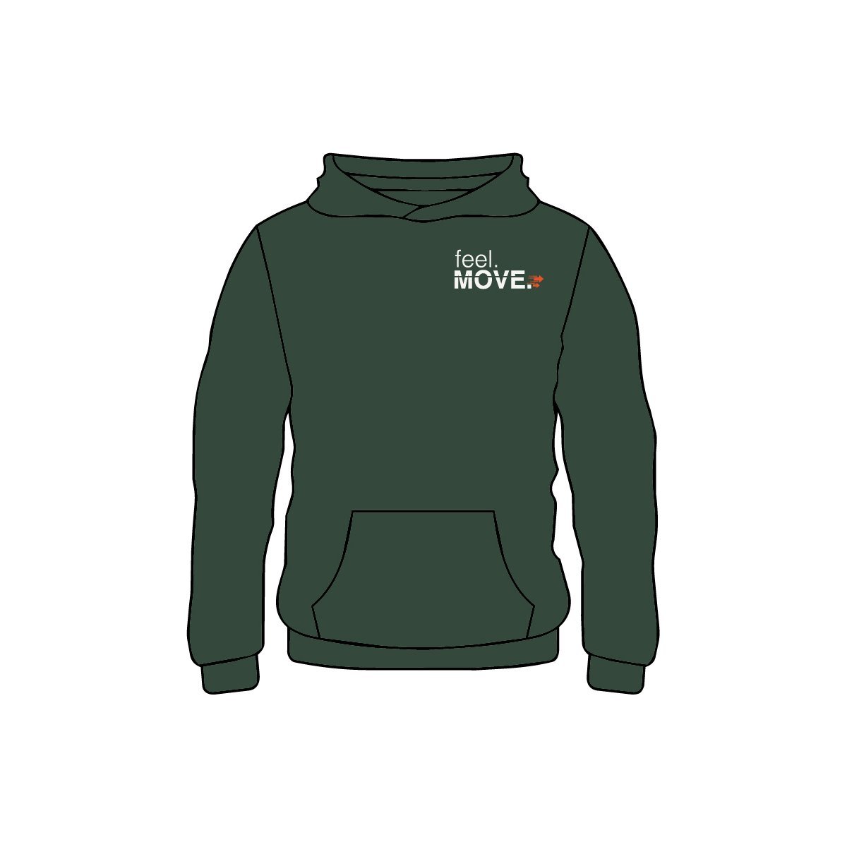 See. Feel. Move. Hoodie front