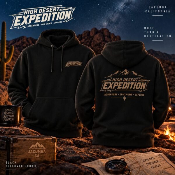 High Desert Expedition Hoodie in Black, front and back